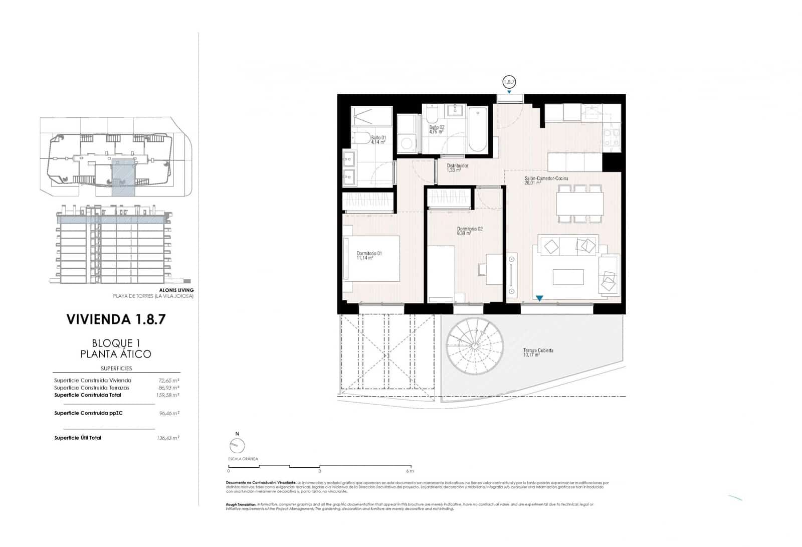 2 soveværelse Penthouse til salg i La Villajoyosa / Vila Joiosa med swimmingpool garage - € 650.000 (Ref: 10131999)