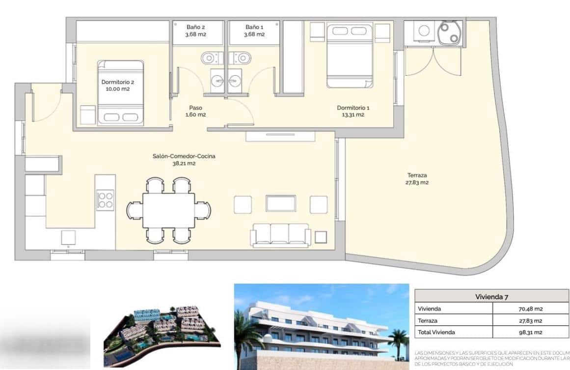 2 bedroom Apartment for sale in Finestrat - € 299,900 (Ref: 8515663)