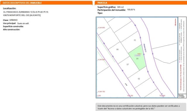 Tontti myytävänä paikassa Orito, Monforte del Cid - 75 000 € (Ref: 8798836)