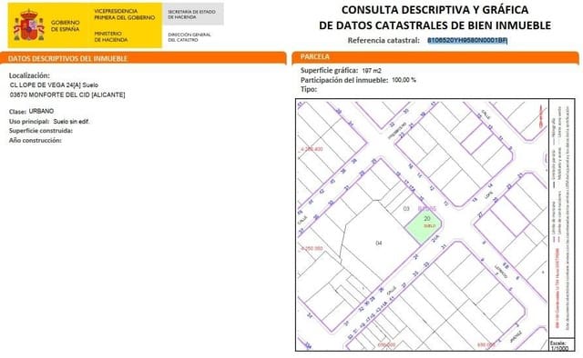 Tontti myytävänä paikassa Monforte del Cid - 88 000 € (Ref: 8847716)