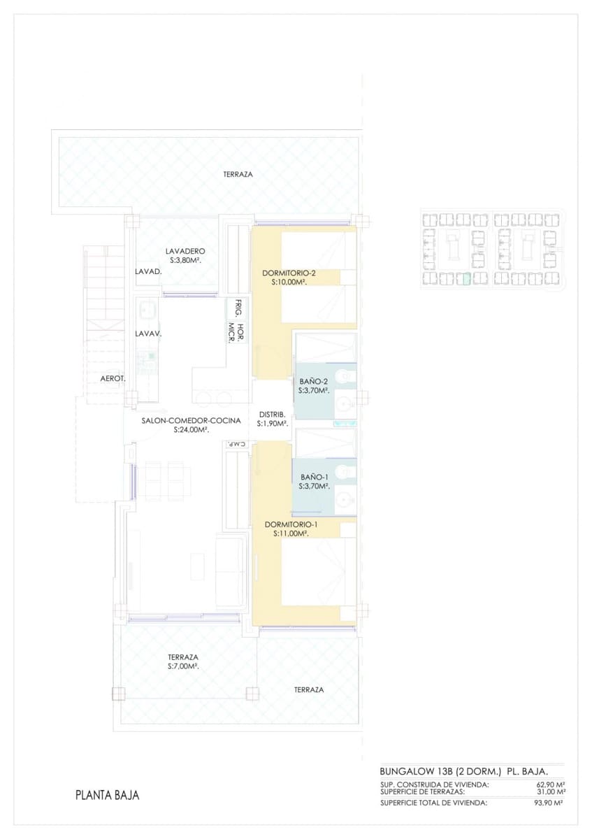 Bungalow de 2 habitaciones en Los Balcones en venta con piscina - 285.000 € (Ref: 8854906)