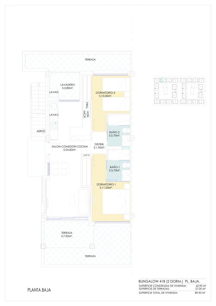 Bungalow de 2 habitaciones en Los Balcones en venta con piscina - 285.000 € (Ref: 8854908)