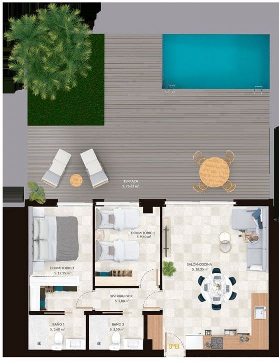 2 bedroom Studio for sale in Finestrat with pool - € 350,000 (Ref: 8888497)