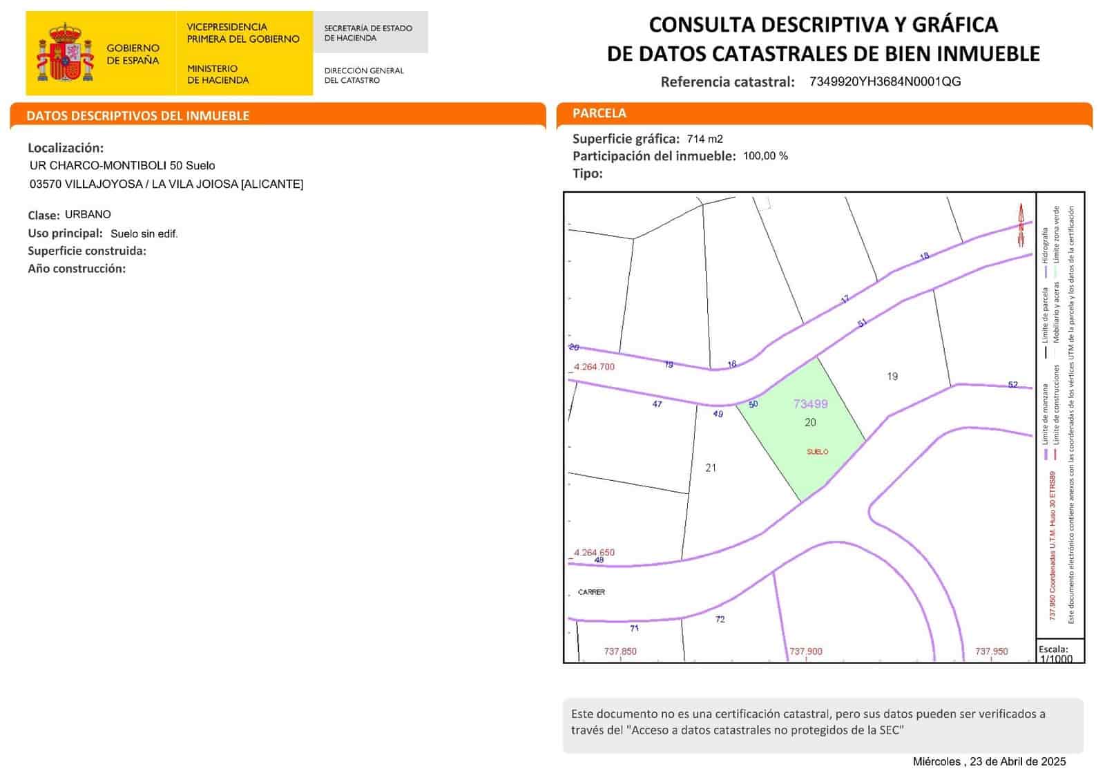 Byggetomt til salgs i La Villajoyosa / Vila Joiosa - € 149 900 (Ref: 9018155)