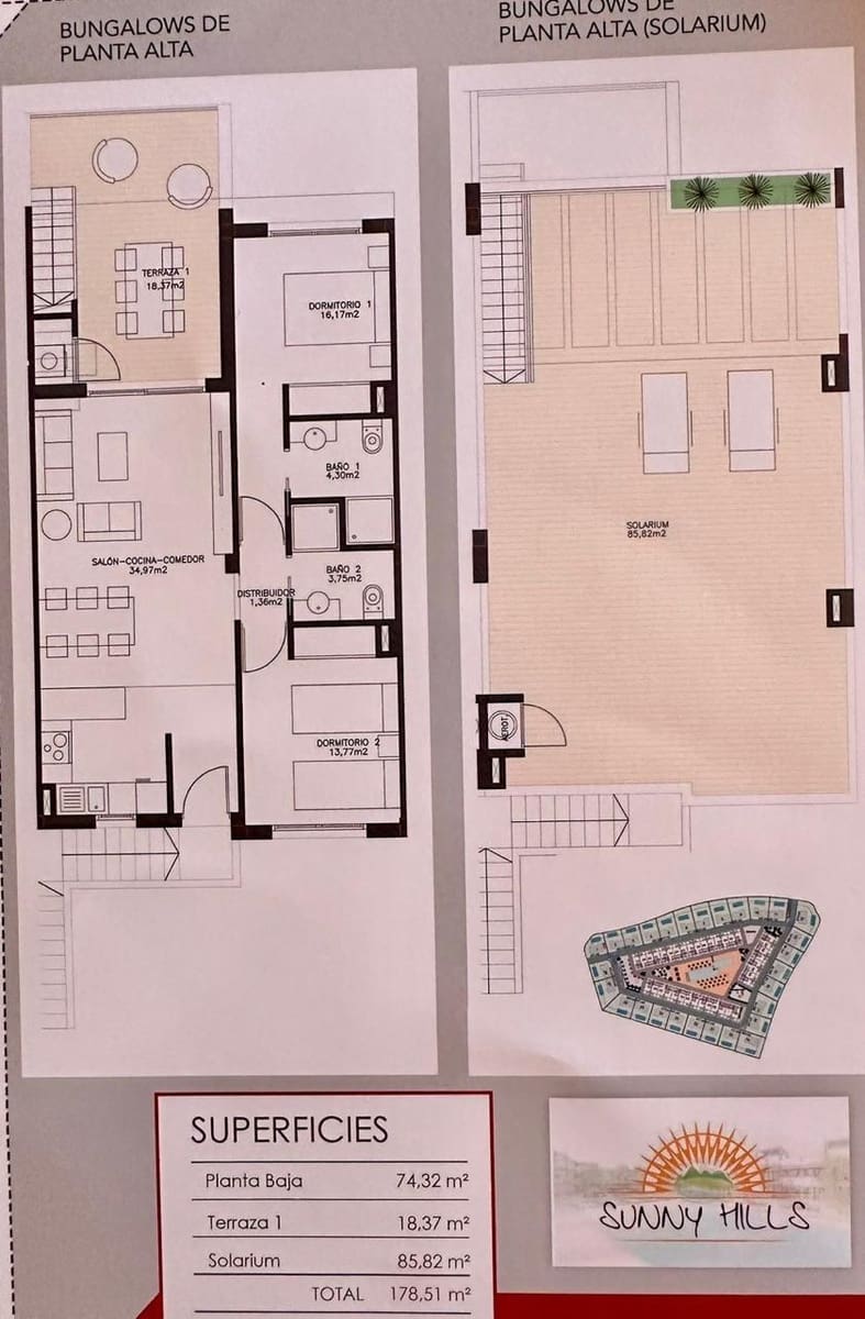 2 sovrum Lägenhet att hyra i Finestrat med pool garage - 1 830 € (Ref: 9159381)