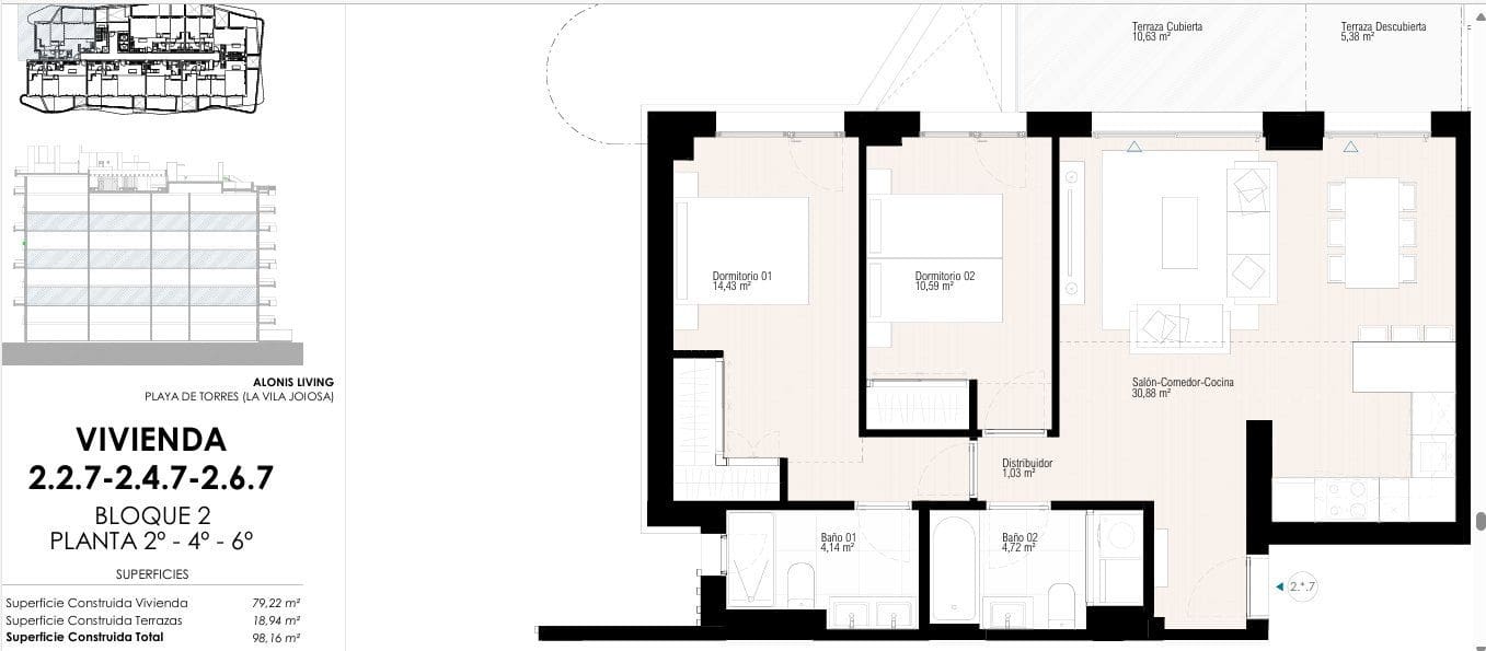 2 Zimmer Apartment zu verkaufen in La Villajoyosa / Vila Joiosa mit Pool - 420.000 € (Ref: 9173389)