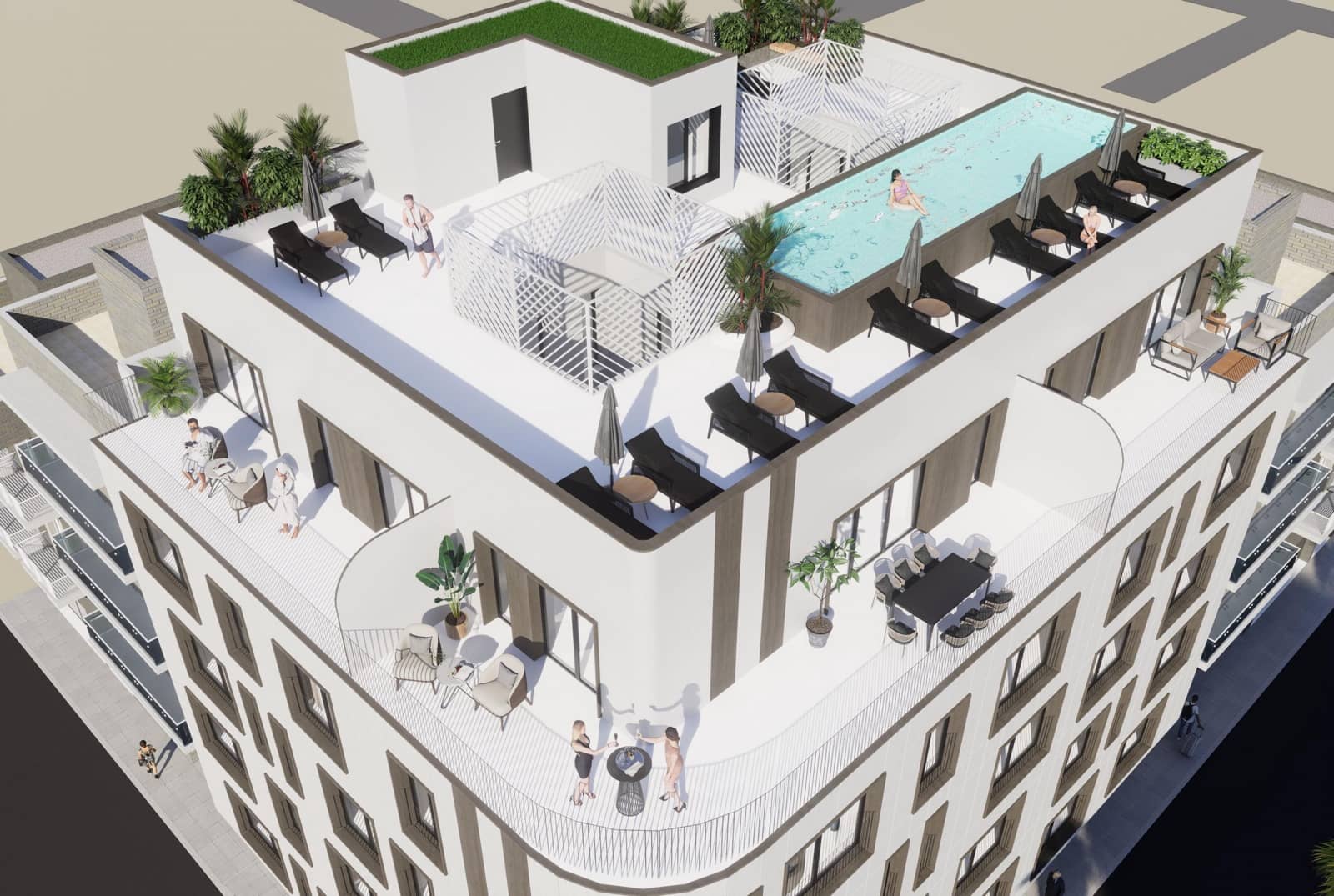 3 soveværelse Penthouse til salg i Torrevieja med swimmingpool - € 470.000 (Ref: 9185294)