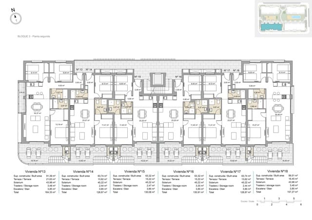 2 chambre Penthouse à vendre à Pilar de la Horadada avec piscine garage - 329 000 € (Ref: 9189110)