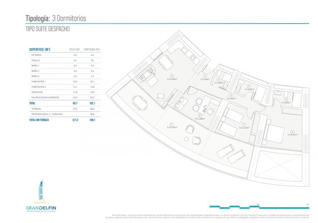2 camera da letto Appartamento in vendita in Playa Poniente, Benidorm con piscina - 1.108.000 € (Rif: 9265481)