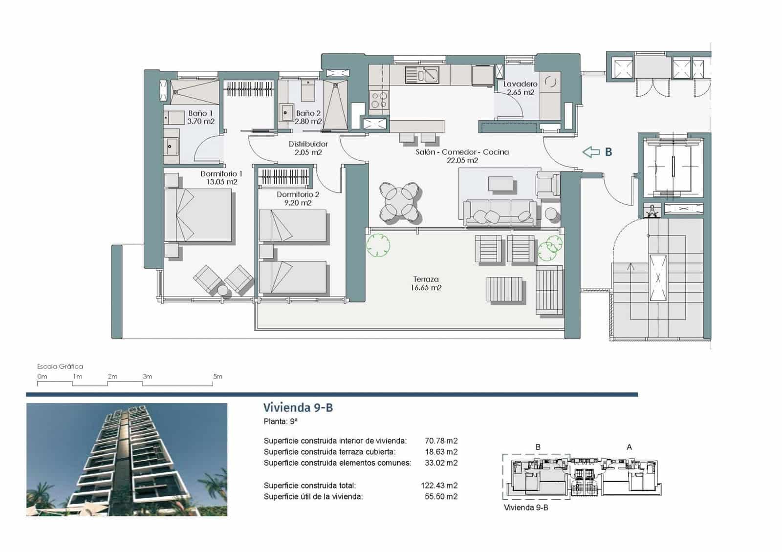 2 camera da letto Appartamento in vendita in Benidorm con piscina - 368.550 € (Rif: 9385540)