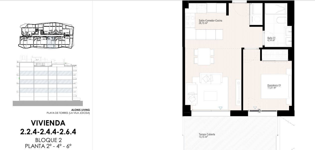 1 camera da letto Appartamento in vendita in La Villajoyosa / Vila Joiosa con piscina - 329.000 € (Rif: 9431237)