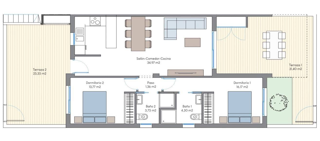 Apartamento de 2 habitaciones en Finestrat en venta con piscina - 333.000 € (Ref: 9437695)