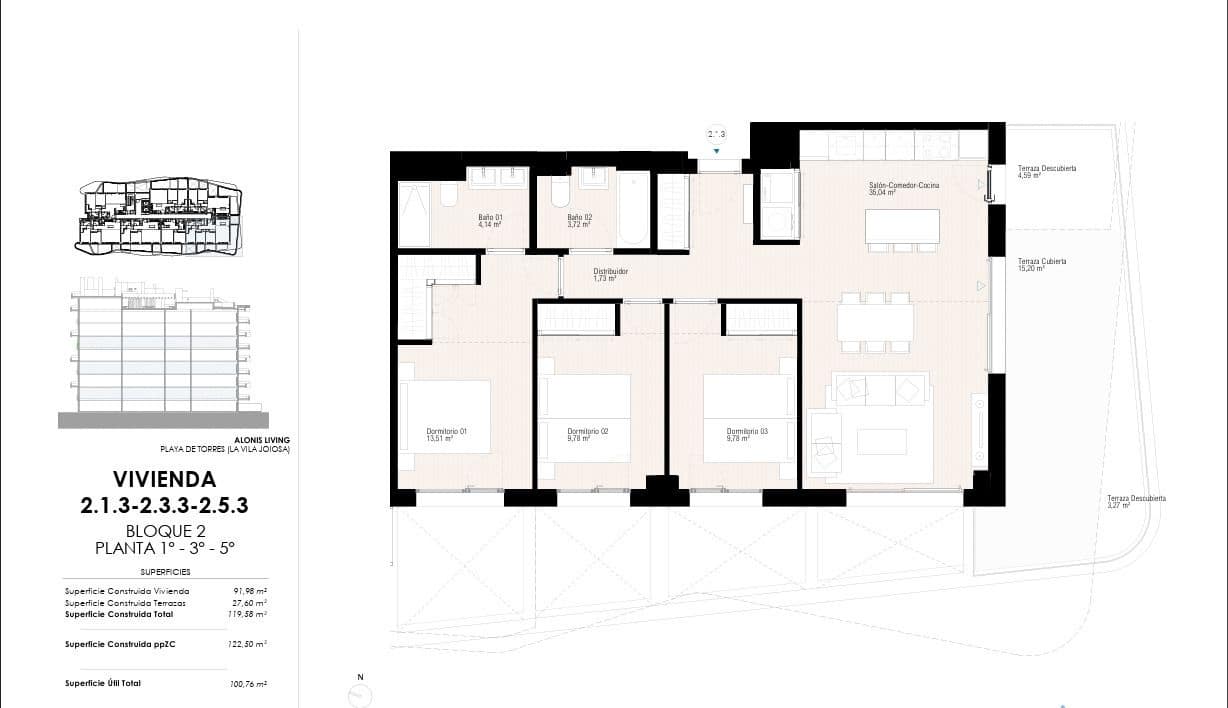 3 camera da letto Appartamento in vendita in La Villajoyosa / Vila Joiosa con piscina - 597.000 € (Rif: 9440057)