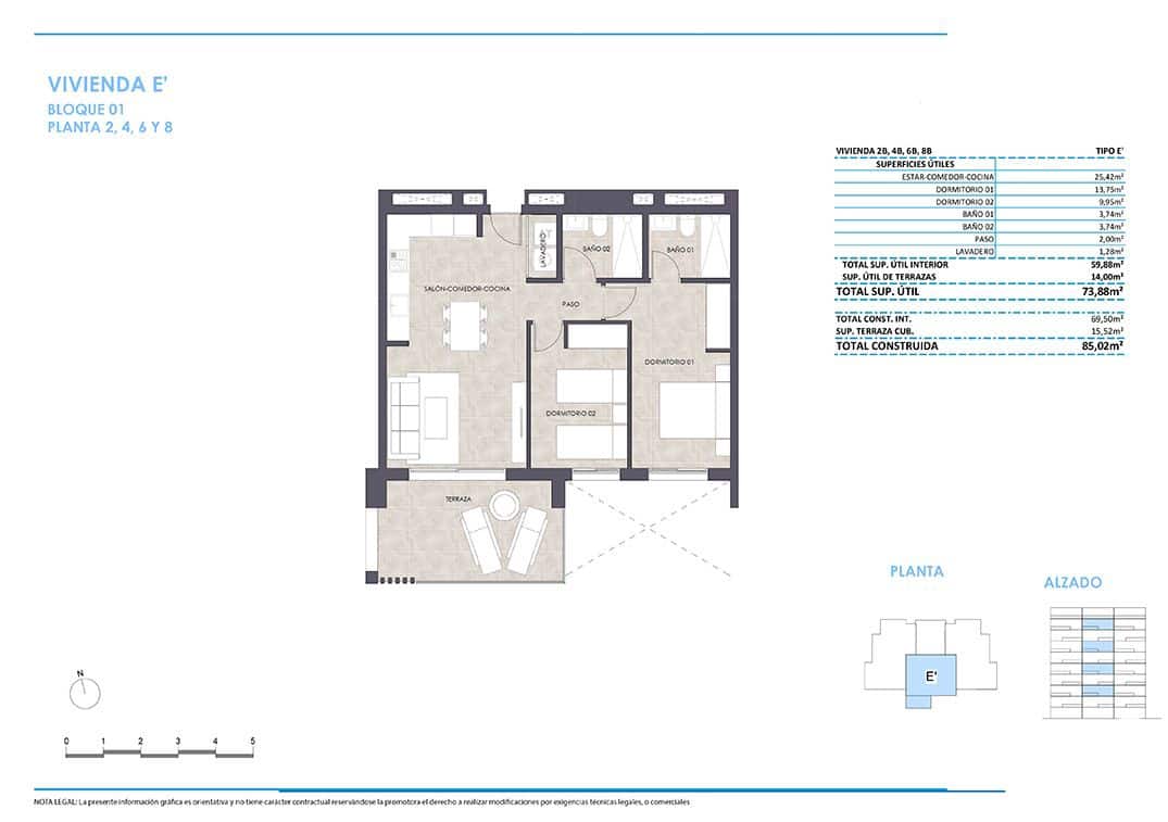 Apartamento de 2 habitaciones en Calpe / Calp en venta con piscina - 360.000 € (Ref: 9452078)