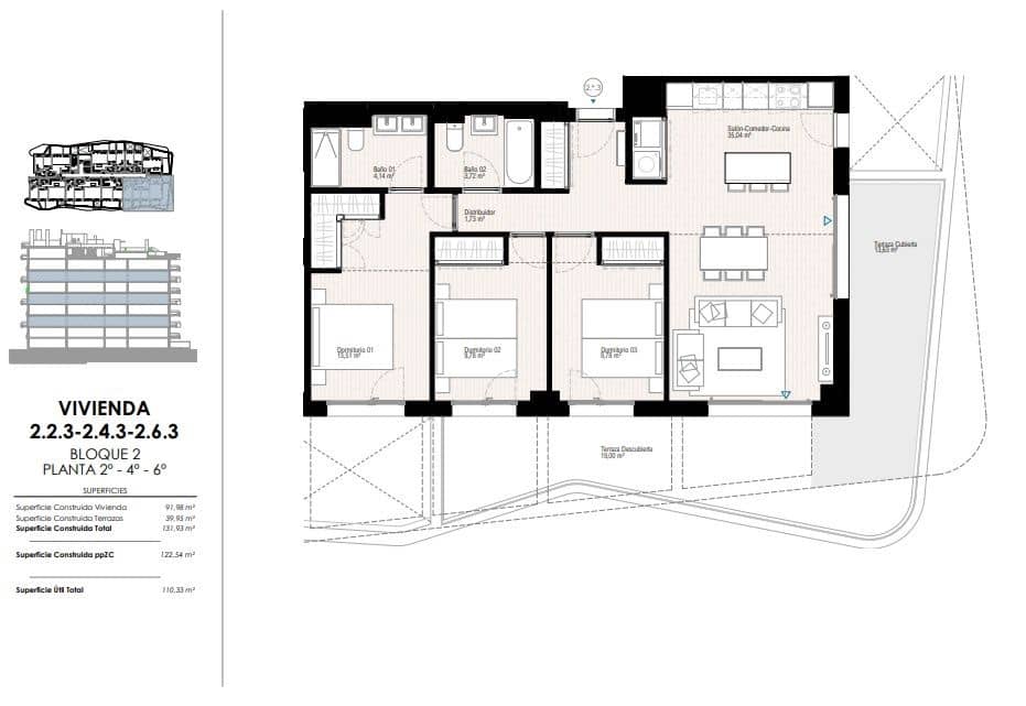 3 Zimmer Apartment zu verkaufen in La Villajoyosa / Vila Joiosa mit Pool - 542.000 € (Ref: 9576681)