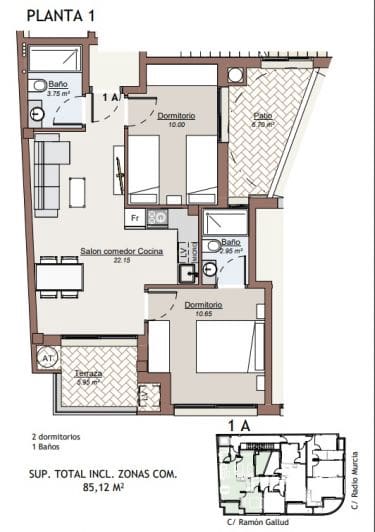 2 bedroom Apartment for sale in Torrevieja with pool - € 249,000 (Ref: 9611479)