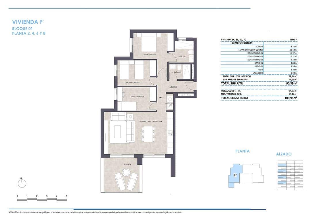 3 quarto Apartamento para venda em Calpe / Calp com piscina - 400 800 € (Ref: 9637510)
