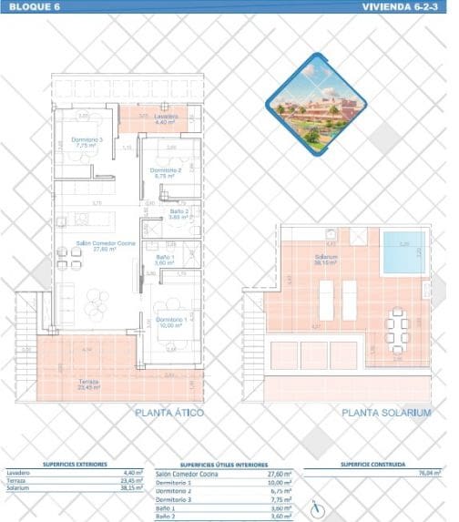 3 Zimmer Apartment zu verkaufen in Pilar de la Horadada mit Pool - 354.900 € (Ref: 9661929)