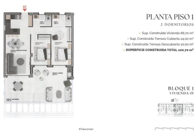 2 soverom Leilighet til salgs i Balcón de Finestrat - Terra Marina, Finestrat med svømmebasseng - € 416 000 (Ref: 9820456)