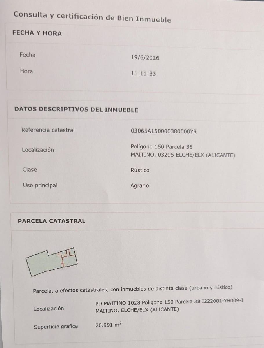 Terreno para Construção para venda em Elche / Elx - 264 500 € (Ref: 9927358)