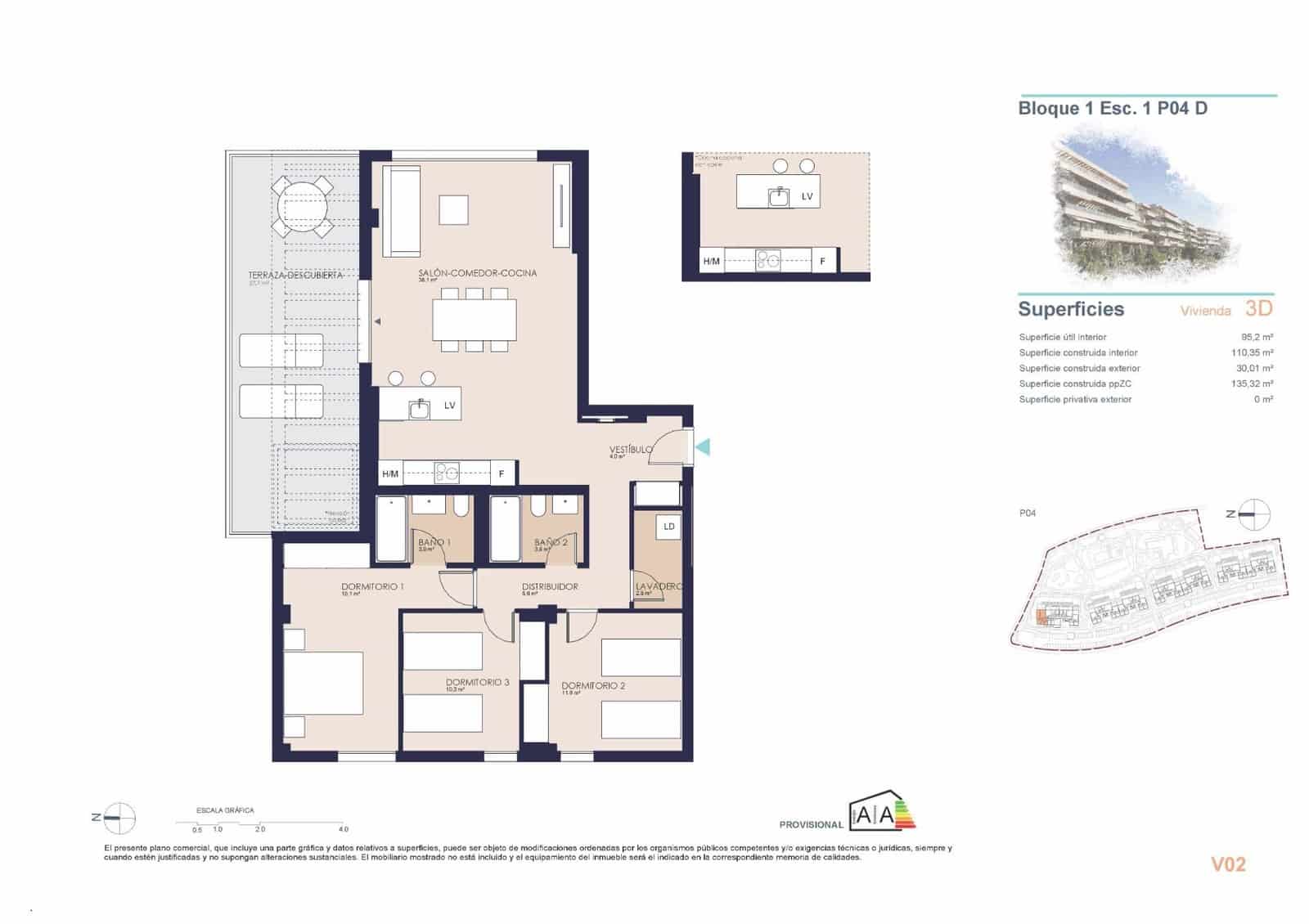 3 camera da letto Attico in vendita in Denia con piscina garage - 515.000 € (Rif: 10043675)