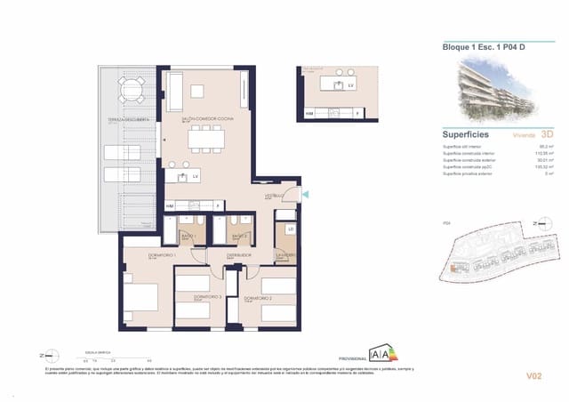 Ático de 3 habitaciones en Dénia en venta con piscina garaje - 515.000 € (Ref: 10043675)