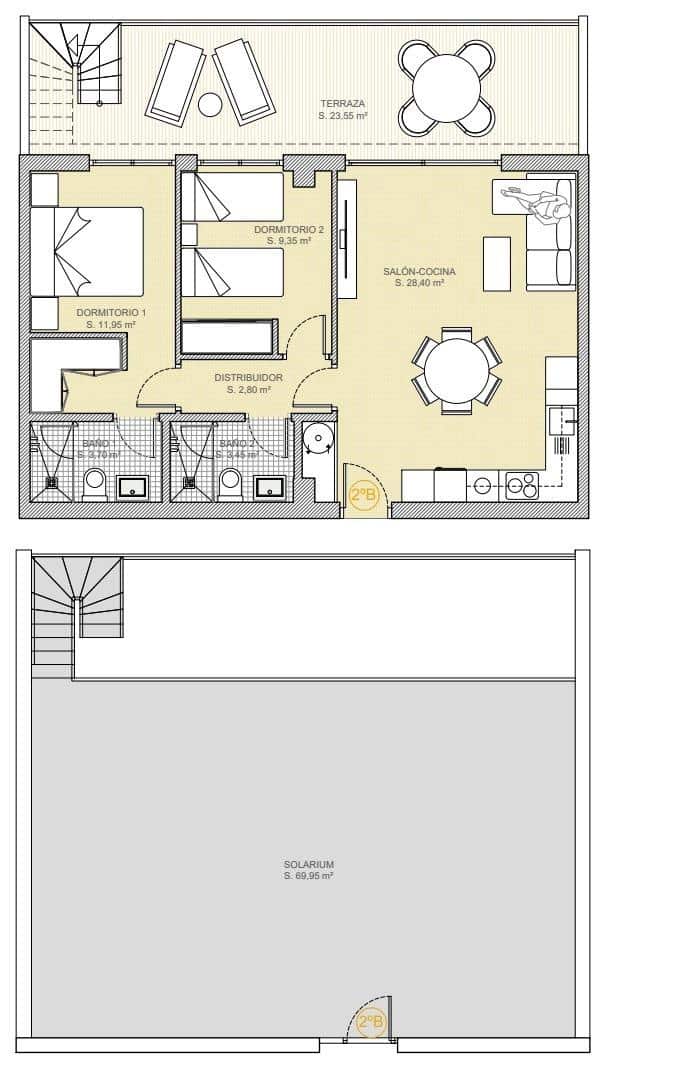 2 soveværelse Penthouse til salg i Finestrat med swimmingpool - € 450.000 (Ref: 10043702)