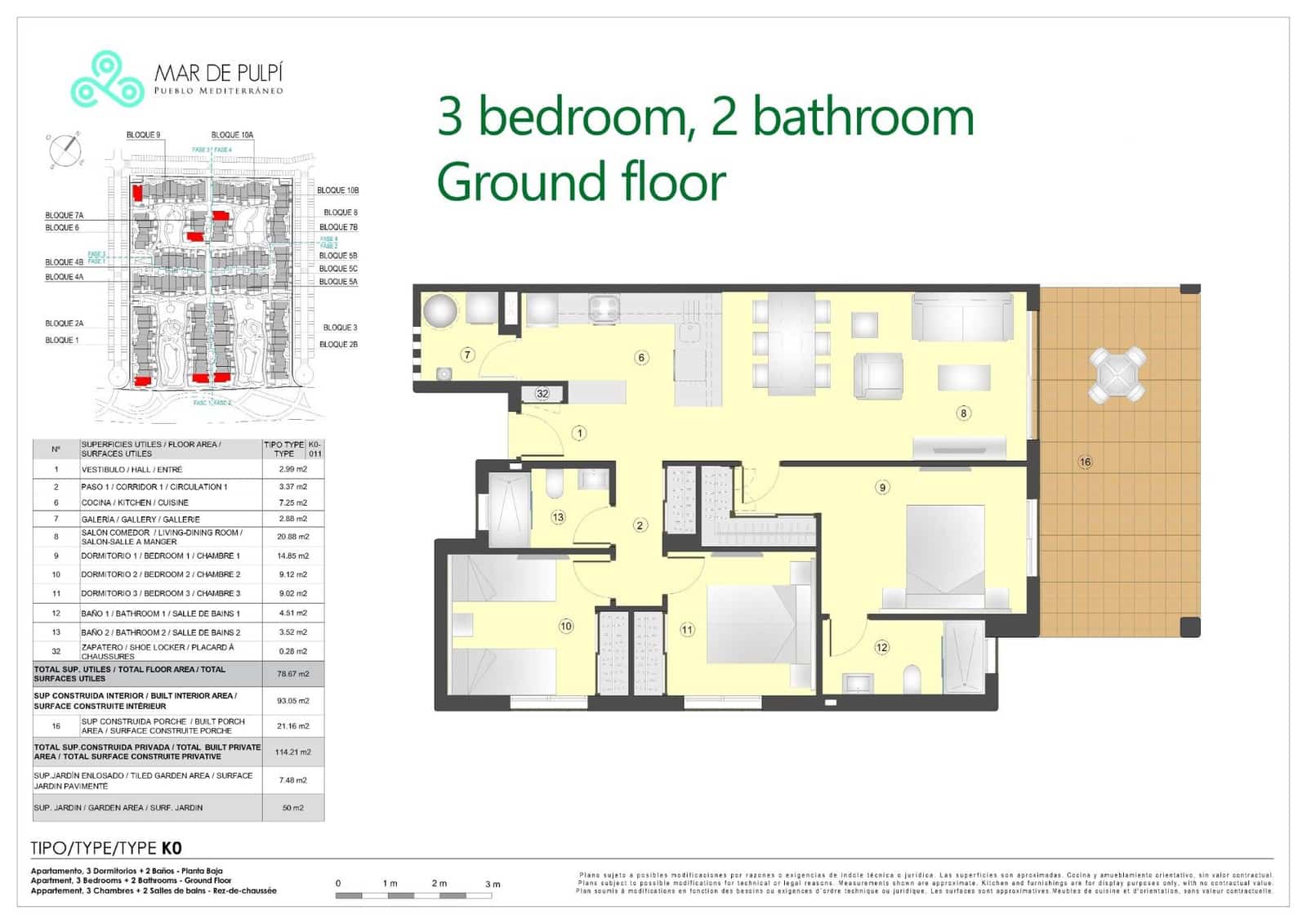 3 Zimmer Wohnung zu verkaufen in San Juan de los Terreros mit Pool Garage - 235.000 € (Ref: 9446603)