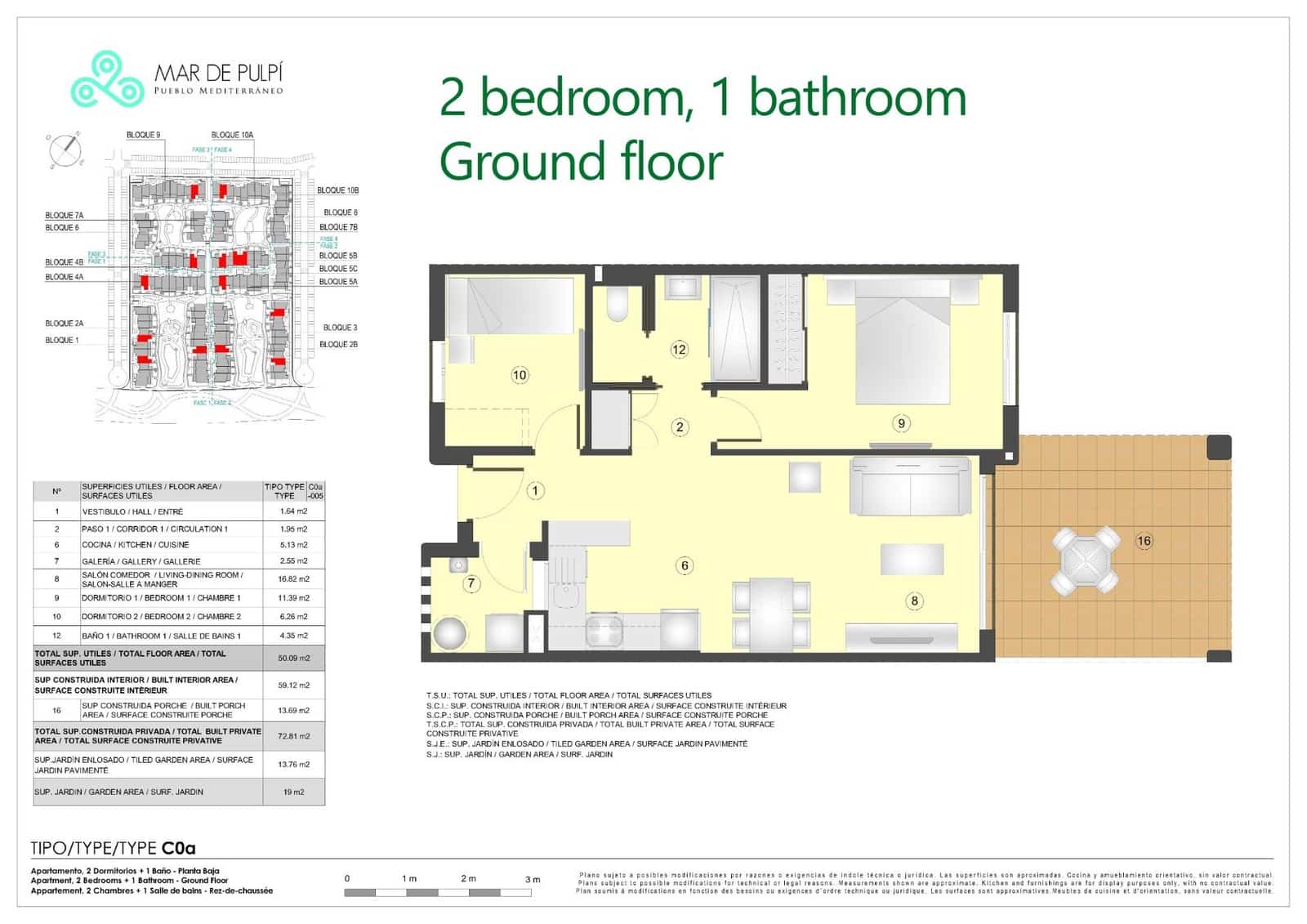 2 Zimmer Wohnung zu verkaufen in San Juan de los Terreros mit Pool Garage - 185.000 € (Ref: 9446605)