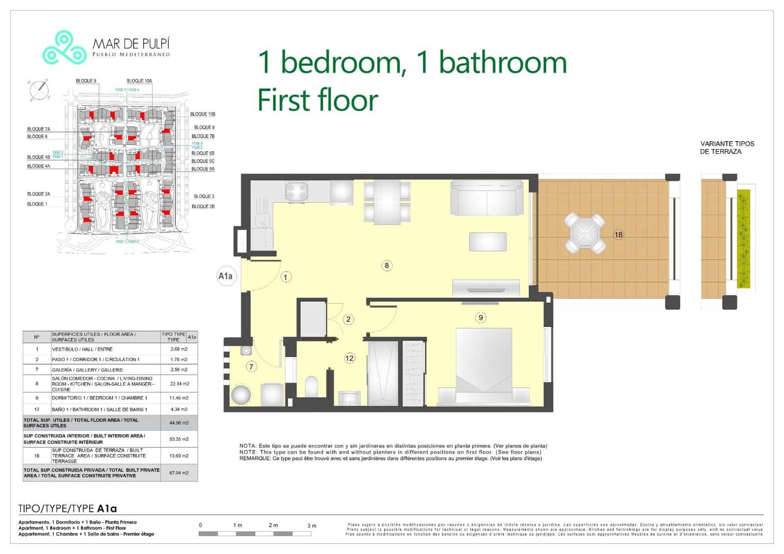 1 slaapkamer Flat te koop in San Juan de los Terreros met zwembad garage - € 160.000 (Ref: 9446606)