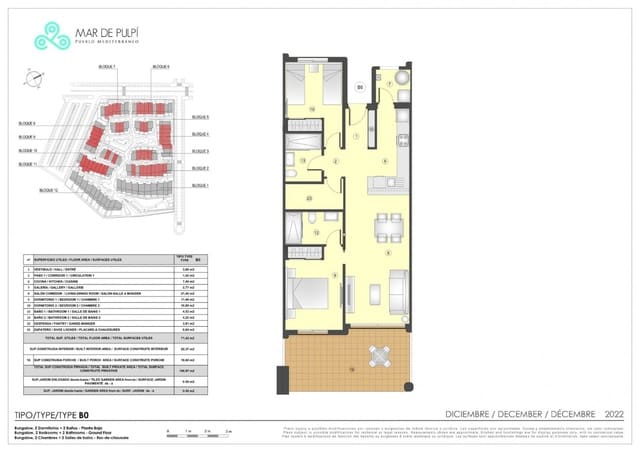 2 soverom Leilighet til salgs i San Juan de los Terreros, Pulpí med svømmebasseng - € 262 000 (Ref: 9618241)