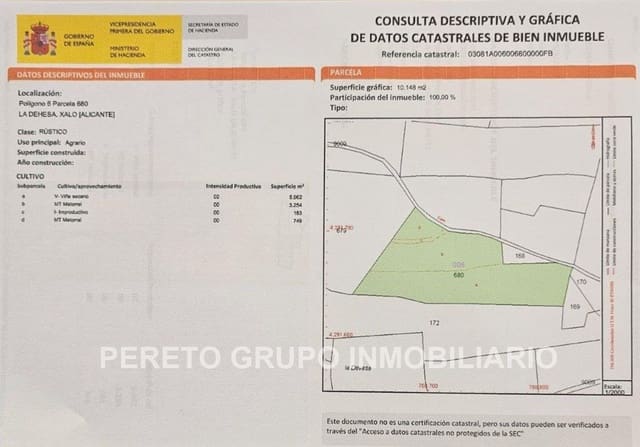 Bouwgrond te koop in Jalón / Xaló - € 130.000 (Ref: 9271799)