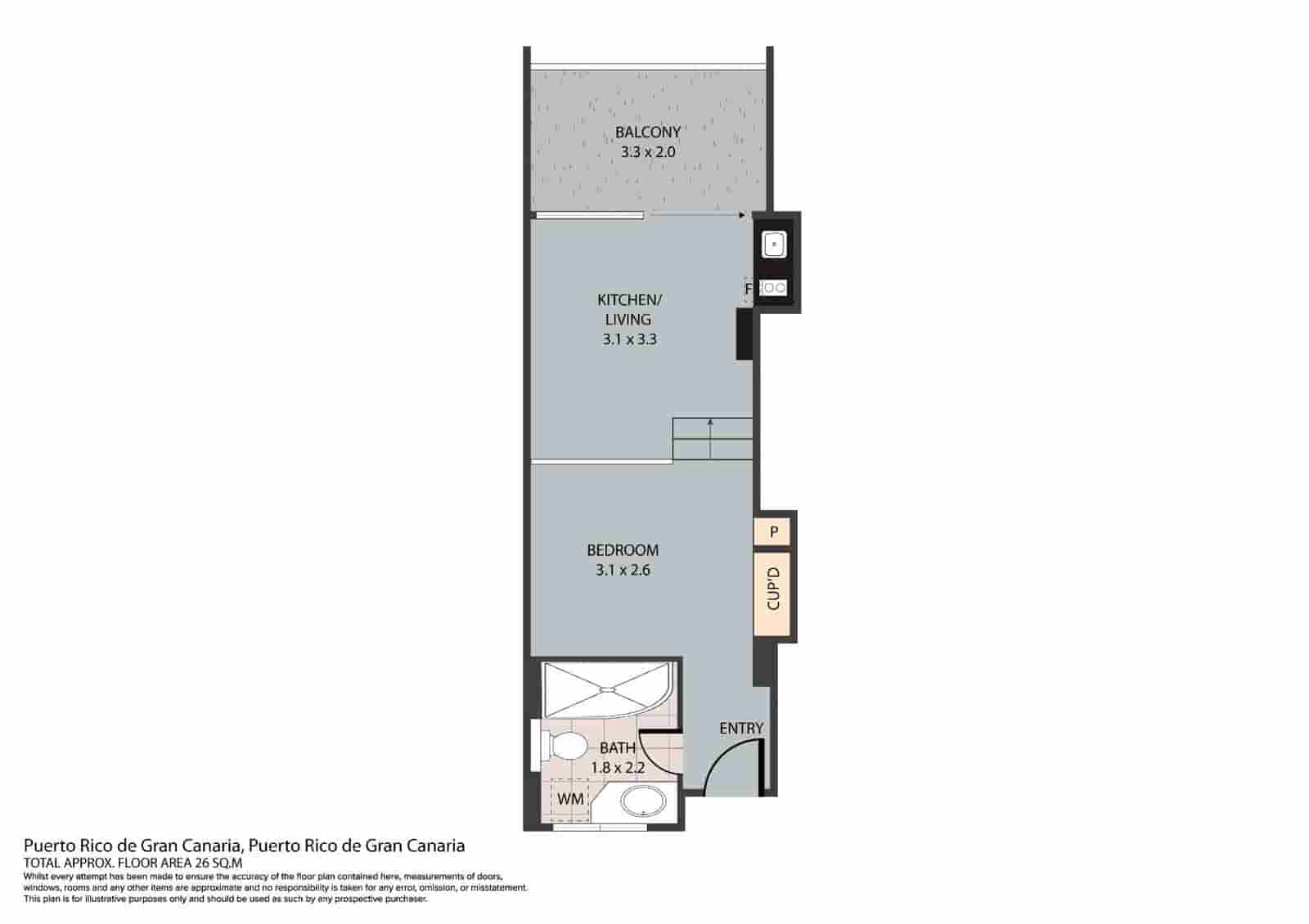 Studio til salg i Puerto Rico med swimmingpool - € 109.000 (Ref: 8813009)