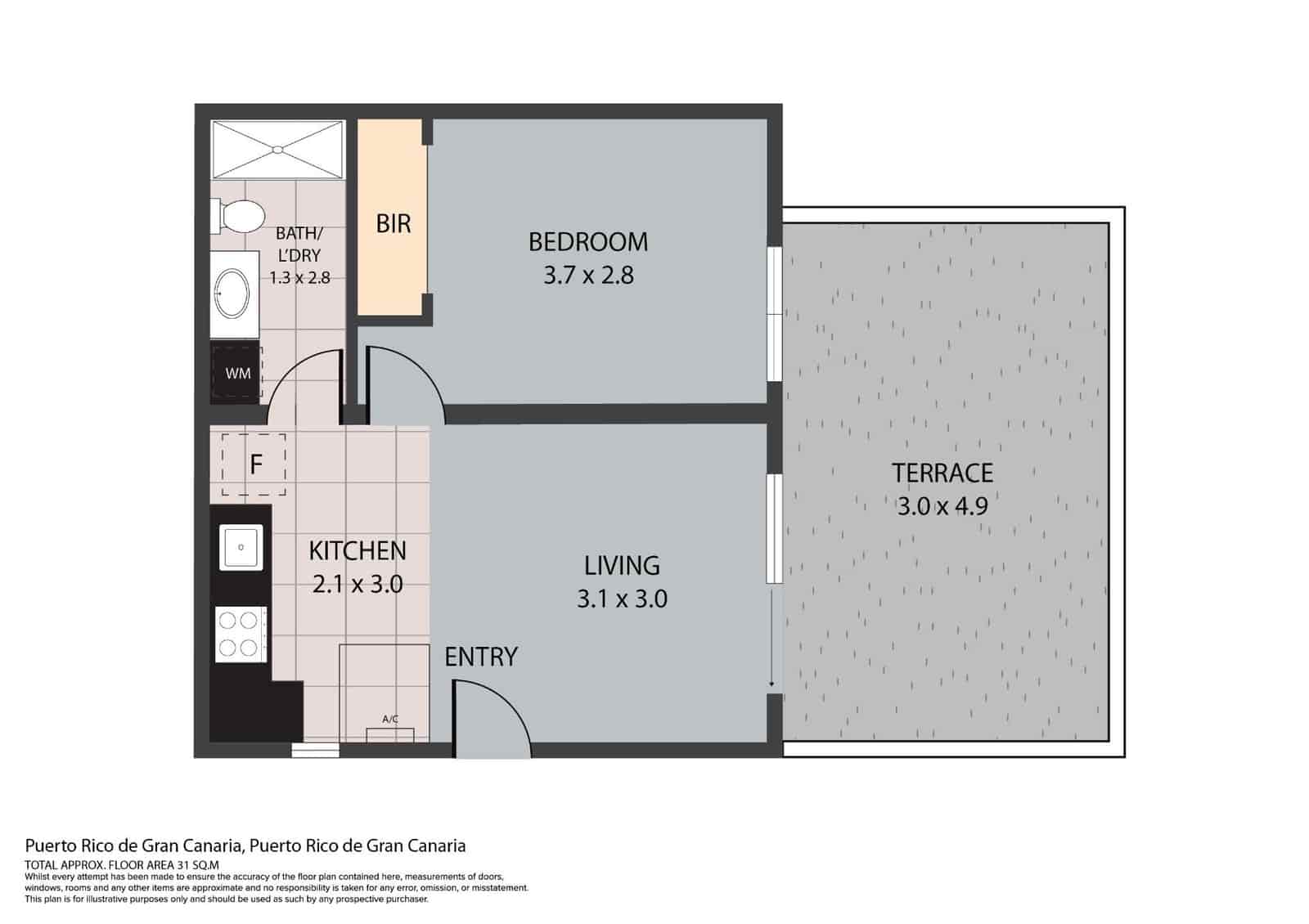 1 sovrum Lägenhet till salu i Puerto Rico med pool - 215 000 € (Ref: 9291491)