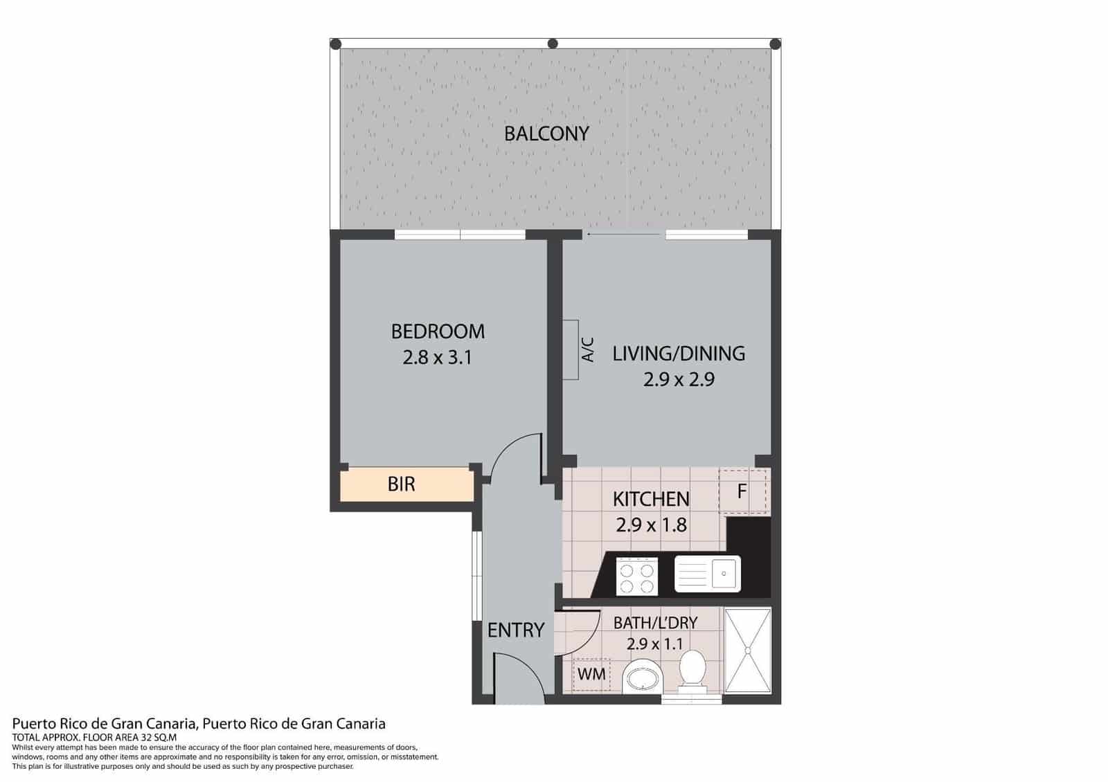 1 slaapkamer Appartement te koop in Puerto Rico met zwembad - € 195.000 (Ref: 9427126)