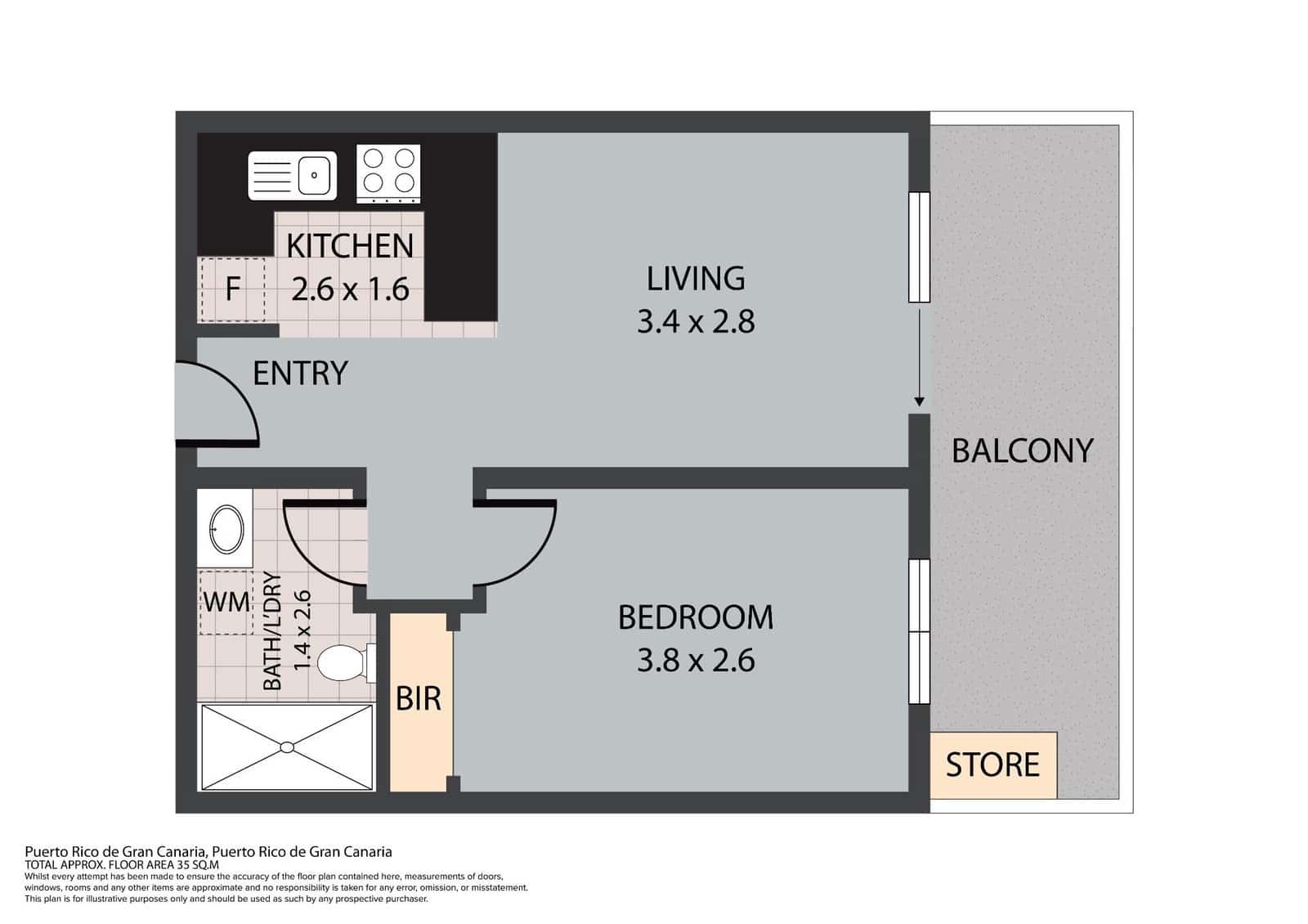 1 soveværelse Lejlighed til salg i Puerto Rico med swimmingpool - € 169.500 (Ref: 9518840)