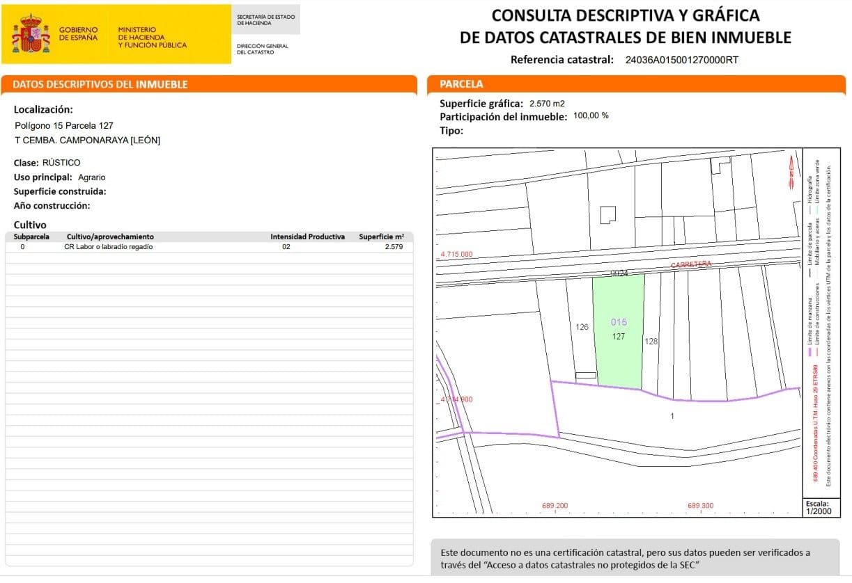 Finca/Landhuis te koop in Camponaraya - € 29.000 (Ref: 7020505)