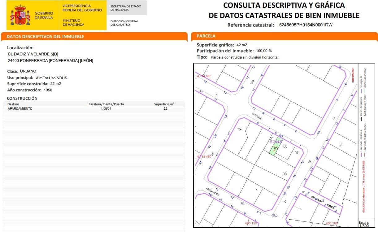 Garage for sale in Ponferrada - € 27,000 (Ref: 9543729)