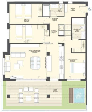 Ático de 3 habitaciones en Finestrat en venta con piscina garaje - 390.000 € (Ref: 7128022)
