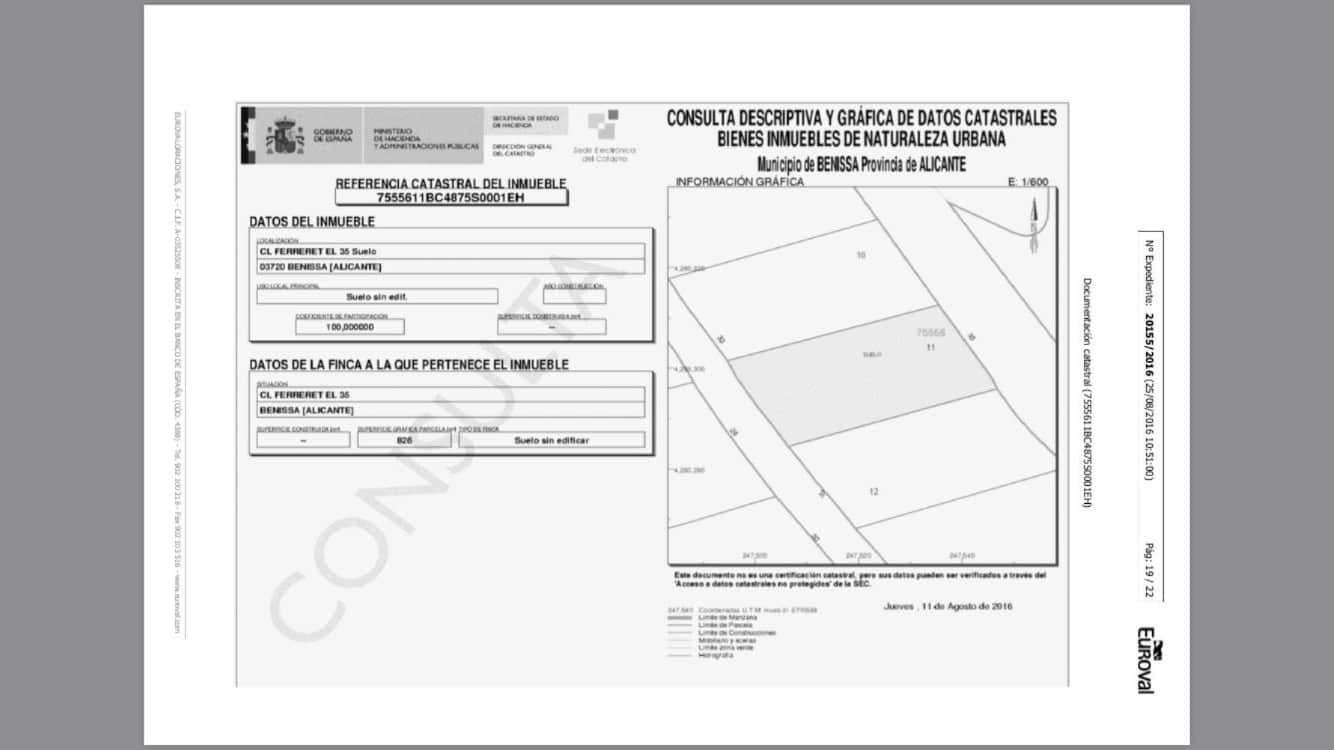 Byggetomt til salgs i Benissa - € 275 000 (Ref: 9972344)