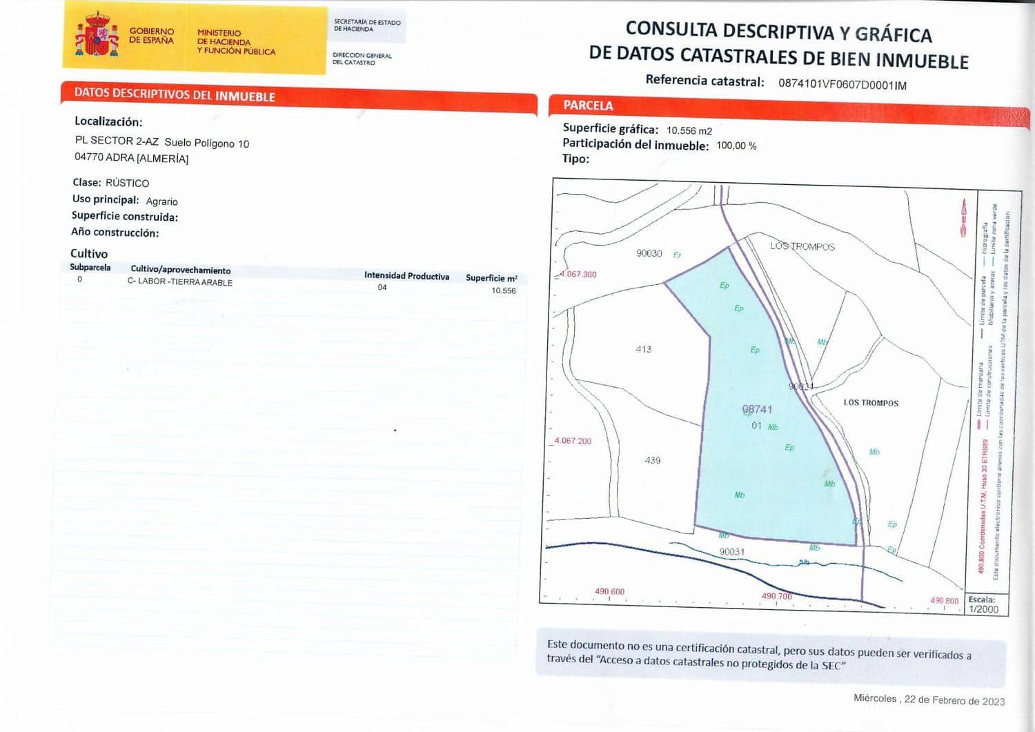 Teren niezagospodarowany na sprzedaż w Adra - 250 000 € (Ref: 8055668)