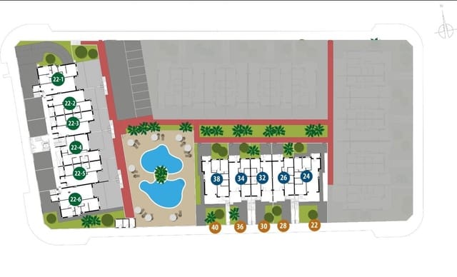 2 sypialnia Apartament na sprzedaż w Torre de la Horadada, Pilar de la Horadada z basenem garażem - 285 000 € (Ref: 7442656)