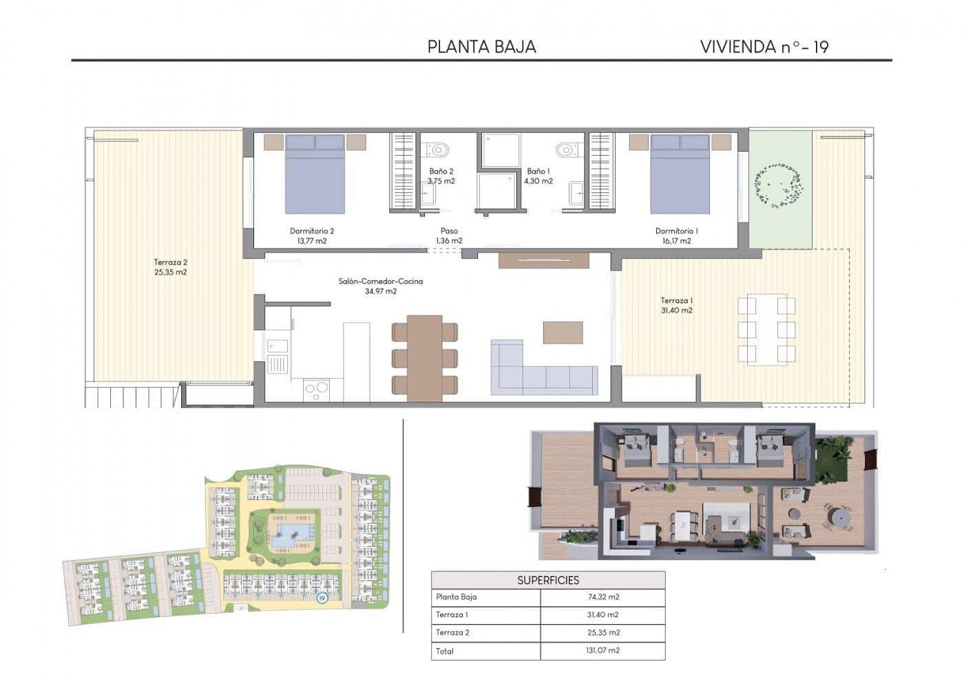 Apartamento de 3 habitaciones en Finestrat en venta con piscina - 389.900 € (Ref: 7842581)