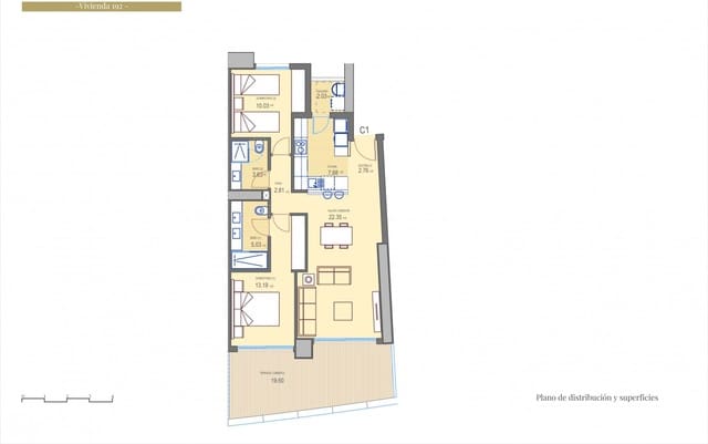 2 chambre Appartement à vendre à Playa Poniente, Benidorm avec piscine - 690 000 € (Ref: 6361222)