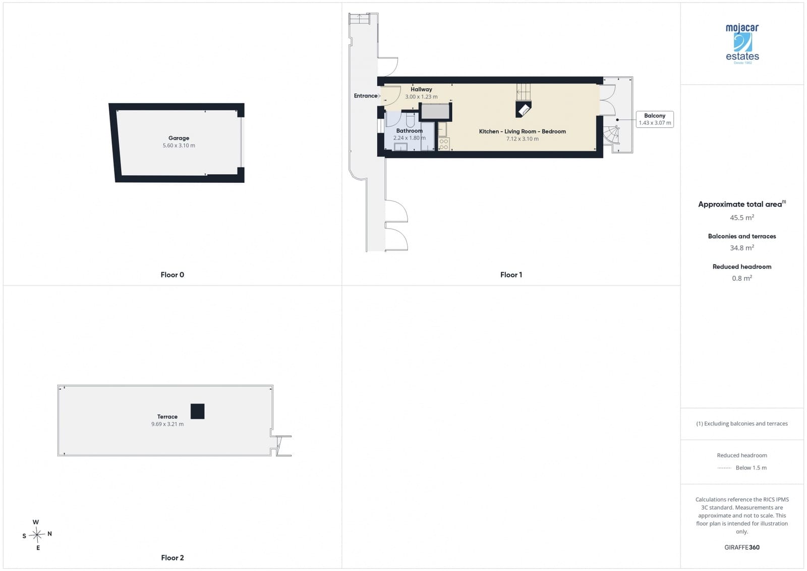 Monolocale in vendita in Mojacar con piscina garage - 135.000 € (Rif: 10121090)