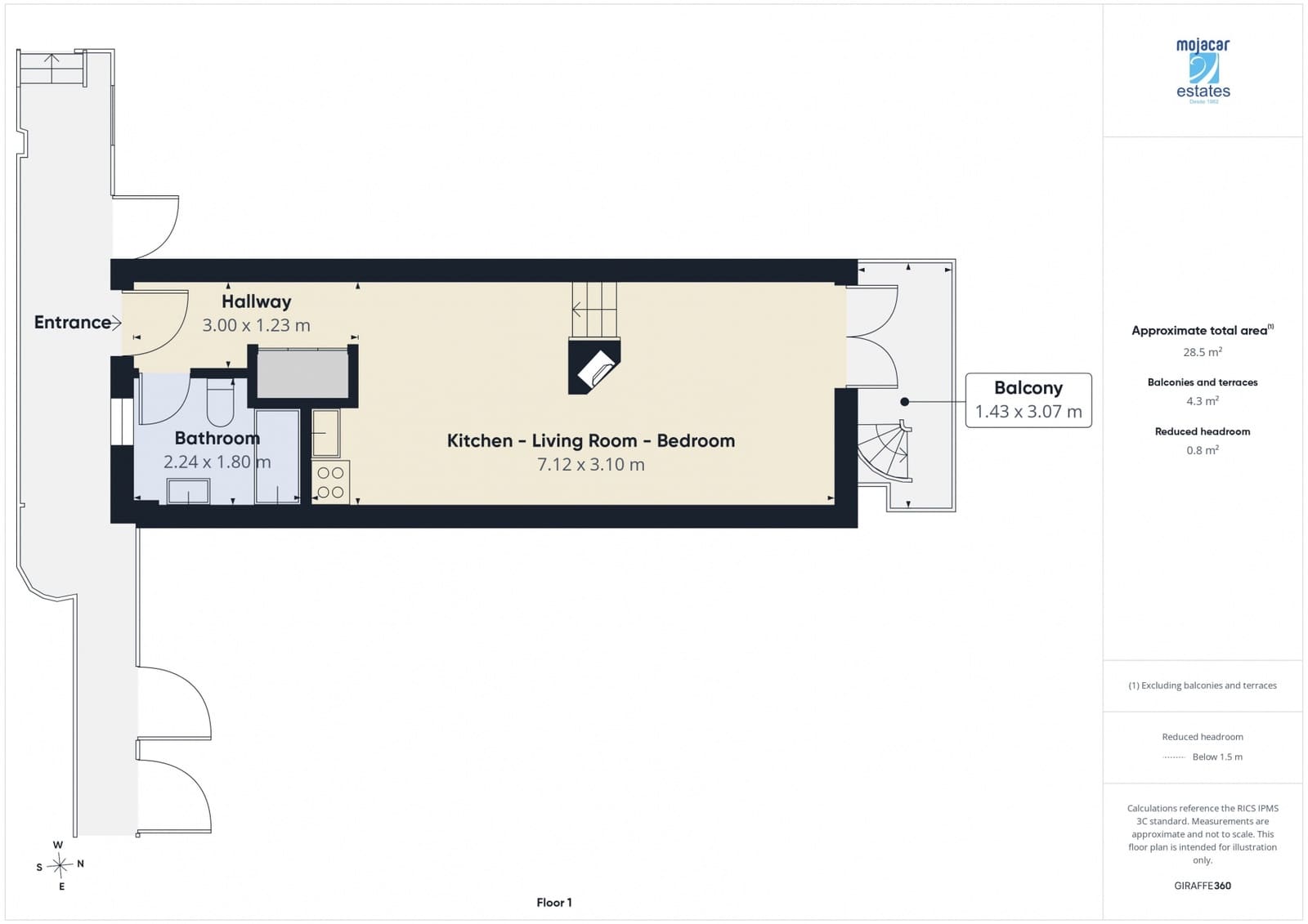 Monolocale in vendita in Mojacar con piscina garage - 135.000 € (Rif: 10121090)