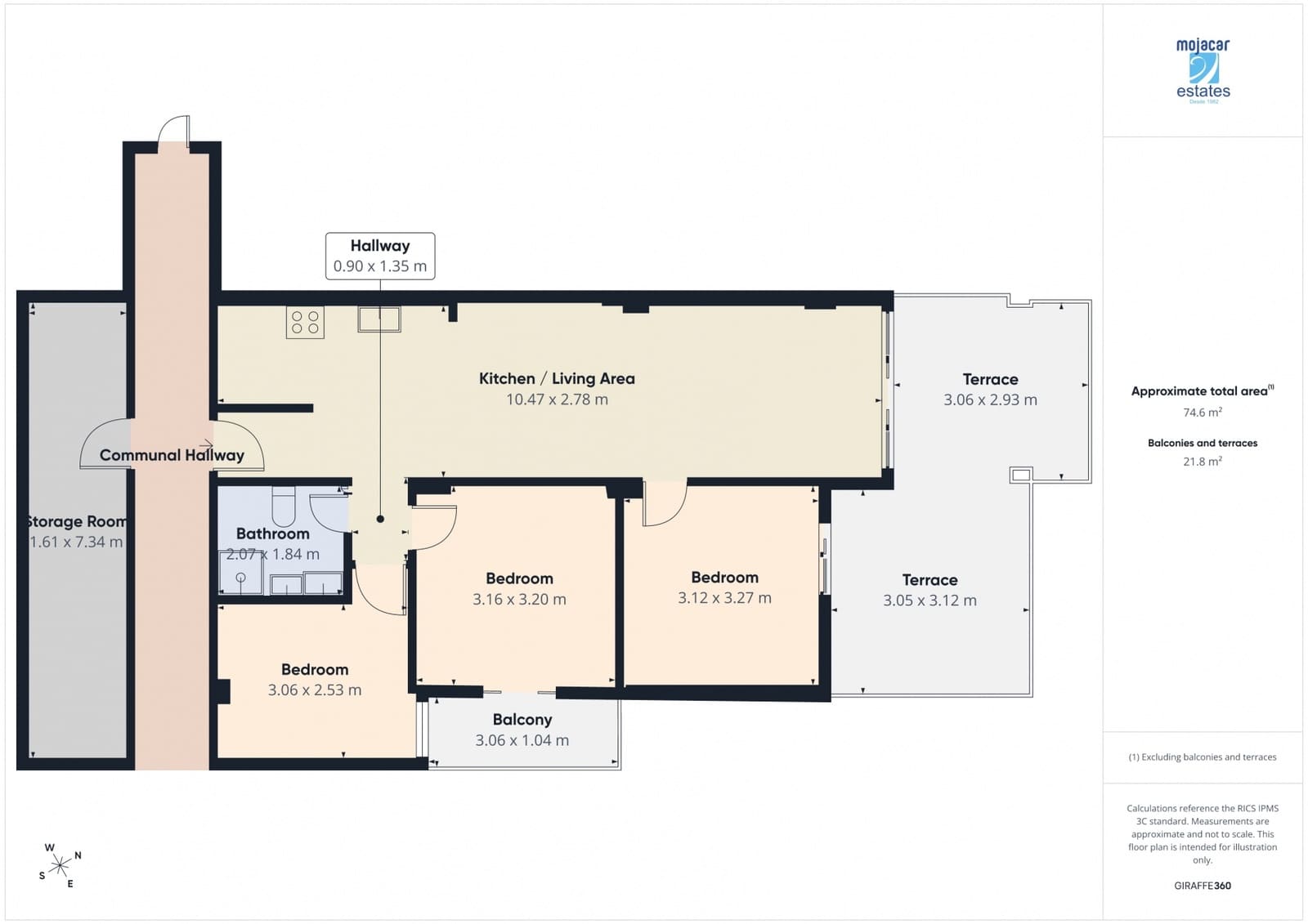 3 quarto Apartamento para venda em Mojacar com piscina - 229 000 € (Ref: 10186254)