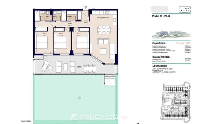 3 quarto Apartamento para venda em Almerimar, El Ejido com piscina garagem - 410 000 € (Ref: 9163267)