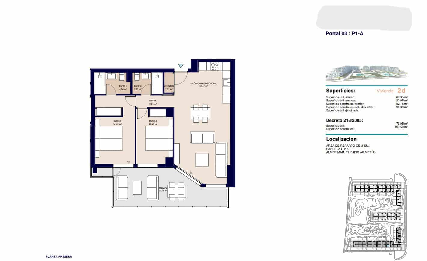 2 soveværelse Lejlighed til salg i Almerimar med swimmingpool garage - € 313.500 (Ref: 9163268)