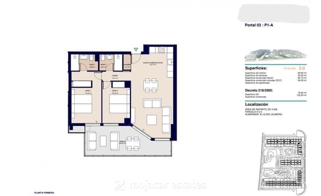 2 quarto Apartamento para venda em Almerimar, El Ejido com piscina garagem - 313 500 € (Ref: 9163268)